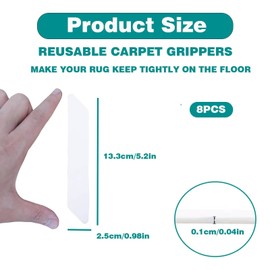 Pau1Hami1ton 8PCS Rug Gripper for Hardwood Floors Keep Your Rugs in Place,Easy to Use Anti Skid Rug Gripper That Won't Damage Hardwood Floors,Providing Lasting Protection.