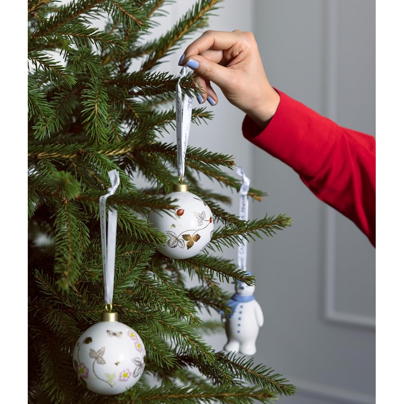 Wedgwood Holiday Ornaments Wild Strawberry, Pack of 2, Christmas Ornament,