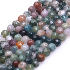 abalorio semipreciosas para bisutería, hechas a mano, bricolaje, 4mm/Faceted Indian Agate, 1