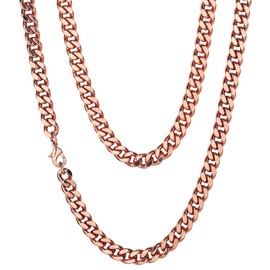 Heavenly Metals Copper Necklace for Men & Women – 99.9% Pure Copper Cuban Link Chain – 5mm, 7mm, 9mm, 12mm Width – 18" to 26" Length – Gift Box Included – USA Brand
