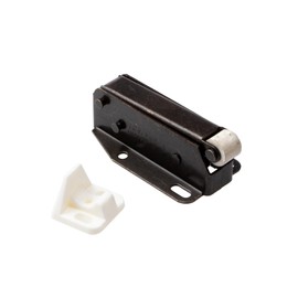 Gedotec Quick Spring Catch Door Push Lock Metal Automatic Furniture Catch for Cabinet Doors & Flaps Burnished Steel Pack of 1 Spring Snap Lock with Counterpart