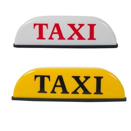 Taxi Sign Cab Lights Magnetic Car Roof Taxi Top Sign Indicator Lights Lamp Topper Car Light 12V Automotive Car Top Light Waterproof & 25cm Power Cords (White)