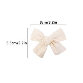 2Pcs Hair Bows for Girls, 3.2 Inch Baby Bows Hair Clips Beige Bow Hair Clips for Toddler Girls