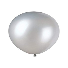 Silver 11 Inches Metallic Helium Quality Latex Balloons - Pack of 20