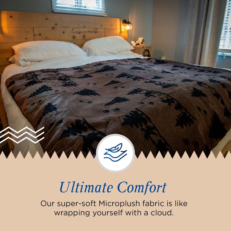 Denali Ultimate Comfort Rustic Throw Blanket with Lightweight Microplush Acrylic