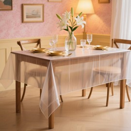 Transparent Table Film, PVC Tablecloth Transparent 0.13 mm, Outdoor Tablecloth Washable, Non-Deformable, Provides Protection for the Desk, 100 x 160 cm