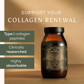 Ancient + Brave True Collagen- Grass-Fed Bovine Collagen Powder - 100% Hydrolyzed Collagen Peptides (Type 1) High Protein supplements for Women, Fasting, Beauty Keto Skin, Hair & Nail Health