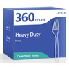 360 Count Plastic Forks Heavy Duty, Plastic Silverware Clear Forks, Premium Disposable Forks Bulk, BPA-Free, Heat Resistant, Suitable for Parties, Events and Everyday Use