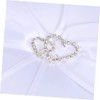 SHOWERORO Ceremony: 20x20cm Satin Ring Pillow Double Heart Buckle Wedding