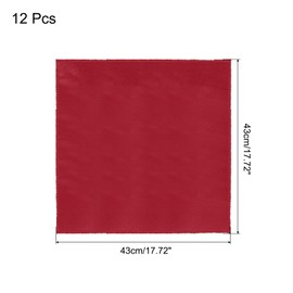 sourcing map 12pcs Claret Satin Table Napkins Polyester Square Bright Table Napkin Fabric Table Napkin for Event Wedding Party Table Decoration,17×17 Inch