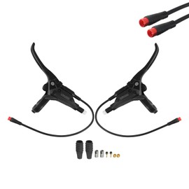 Drhomeam Left & Right Electronic Brake Lever Set for Most Electric Bicycle, GT03 Oil Power-Off Function Ebike Handle, Waterproof Brake Grips for Electric Bike, Ebike Accessories Cut Off Power(A Pair)