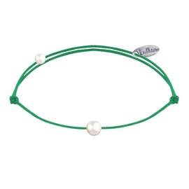 LES POULETTES BIJOUX - Bracelet Link Small White Cultured Pearl, Textile, Pearl