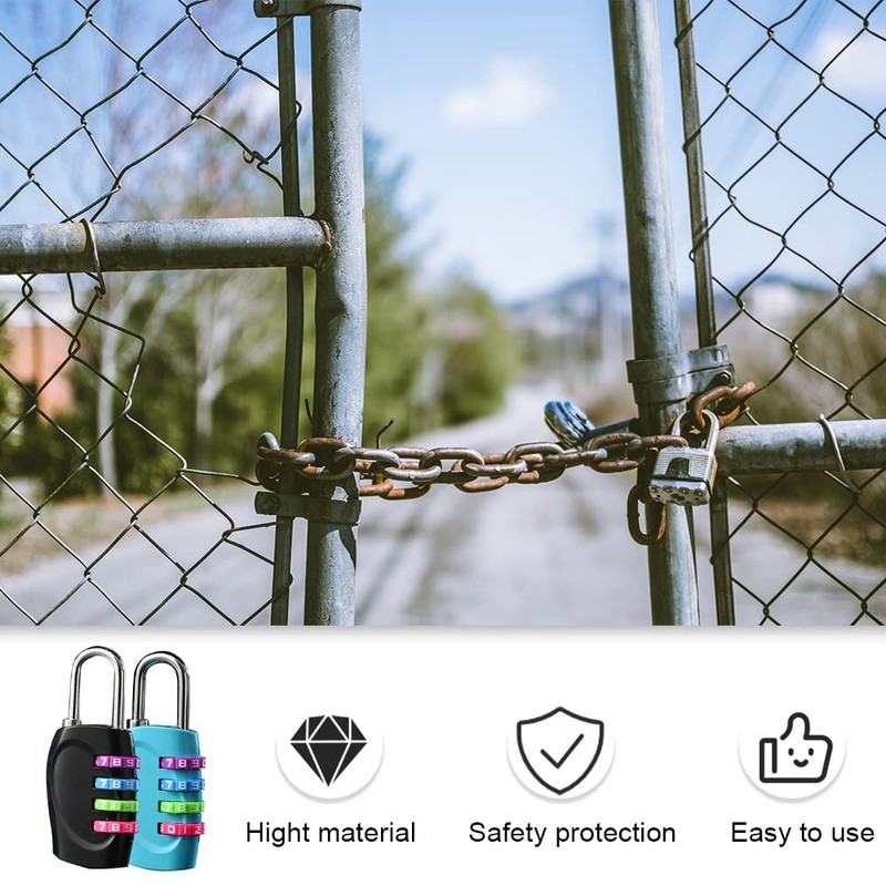 TAORANJU 4 Digit Padlocks Re-settable Combo Locks Combination Locks for