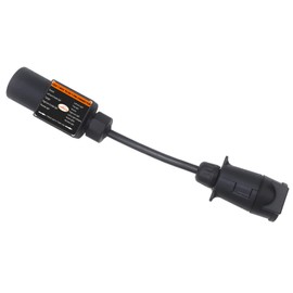 CARROFIX USA 7-Way to EU 7-Pin Trailer Light Converter, Truck-end 7-Way Adapter to Trailer-Side 7 Pin Round Connector