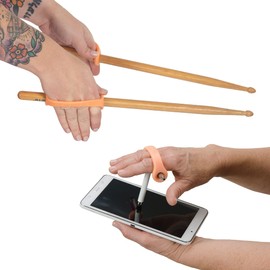 EazyHold Orange Silicone Hand Grip Aid, U Cuff, Utensils Holder, Self Feeding Daily Living Aid, Assistive Device for OC Therapy, Special Needs, Cerebral Palsy, ALS, Rehab Patient Equipment 2-Pack 5"