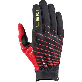 LEKI Ultra Trail Breeze Gloves, Black/Red/Neon Yellow, EU 6