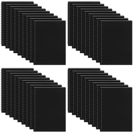 Yahenda Spiral Notebook A5 College Ruled Journal Notebooks Lined 8.3'' x 5.5'' Bulk Writing Paper Notebook for Office Business School Supplies Christmas End of Year Gift(Black,36 Pcs)