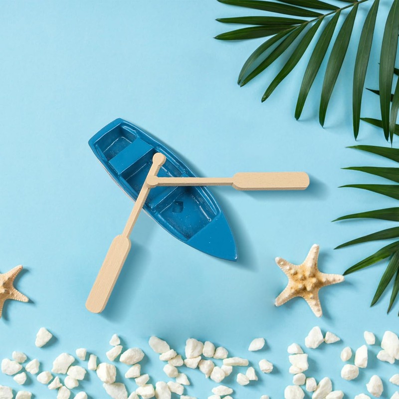 FAVOMOTO 24 Pairs Mini Wooden Paddle, Miniature Beach Boat Paddle