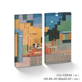 AGILE&KEEN Abstract Canvas Wall Art Decor, 12x24x2 Pieces, for Living Room, Bedroom, Bathroom, Kitchen, Home and Office (city)