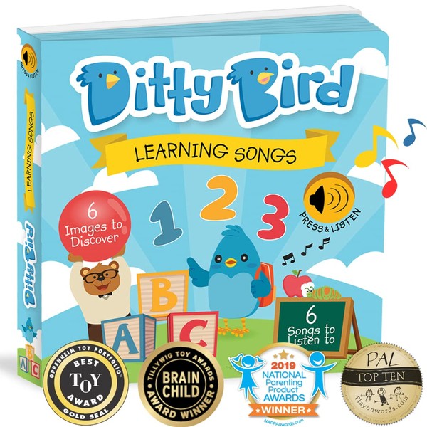 DITTY BIRD Learning Songs | Nursery Rhymes Book for Babies | Sound Book for 1 Year Old & Above | ABC Song | Musical Toys for Toddlers 1-3