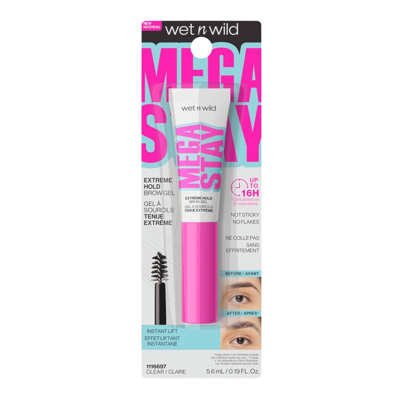wet n wild Mega Stay Extreme Hold Clear Brow Gel,