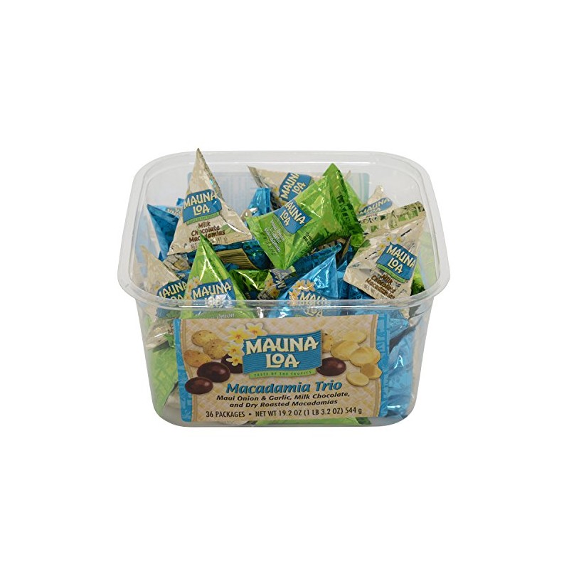 Mauna Loa Premium Hawaiian Roasted Macadamia Nuts, Trio Variety Pack,