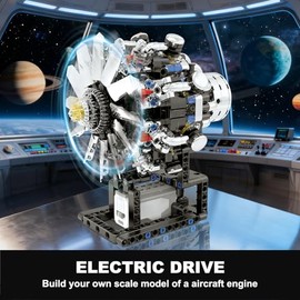 Turbojet Engine Building Set, Aircraft Engine Model kit that Run, Build Your Own Mini Aircraft Model Engine Kit with Motor, STEM Mechanical Physical Science Educational Toys for Kids Adults (558 PCS)
