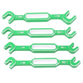 4PCS RC Car Wrenches Turnbuckle Nut Ball Joint Remover Aluminum Alloy RC Maintenance Spanner 3.0‑6.0mm Green