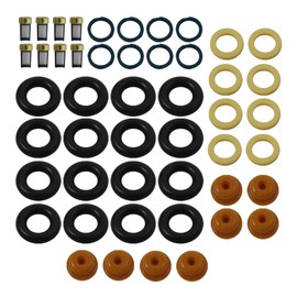 8 Sets 0280150943 Fuel Injector Seal Kits for Ford E-150 Econoline Club Wagon 1997-2002 V8 5.4L - O-rings, Pintle Caps, Seal Spacers and Filter Baskets Included by Acupress