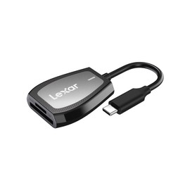Lexar Professional Dual Slot Reader with USB-C Connection for SD and MicroSD Cards UHS-I Black