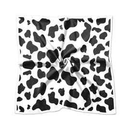 BHAHB Silk Feeling Scarf 27.5 Inches Large Square Satin Head Hair Wrap Fashion Cute Aesthetic Decoration for Women Girls-Cow Leopard