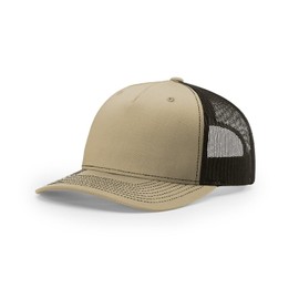 Joe's USA Richardson 112 Trucker Hat - 5 Panel Premium Adjustable Hats for Men-OSFM-Khaki/Coffee