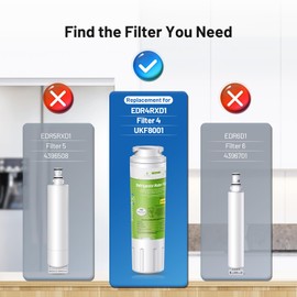 AQUALINK Replacement for EveryDrop Filter 4, Whirlpool UKF8001, 4396395, Maytag UKF8001AXX-200, UKF8001AXX-750, WD-F07, RWF0900A Refrigerator Water Filter, 3 Filters