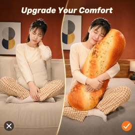 20cm Realistic Bread Plush Pillow – Soft Stuffed Hug Pillow for Sleeping and Home Decor