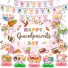 Grandparents Day Party Decorations,Include Banner,Hanging Swirls,Background and Honeycomb Centerpieces for