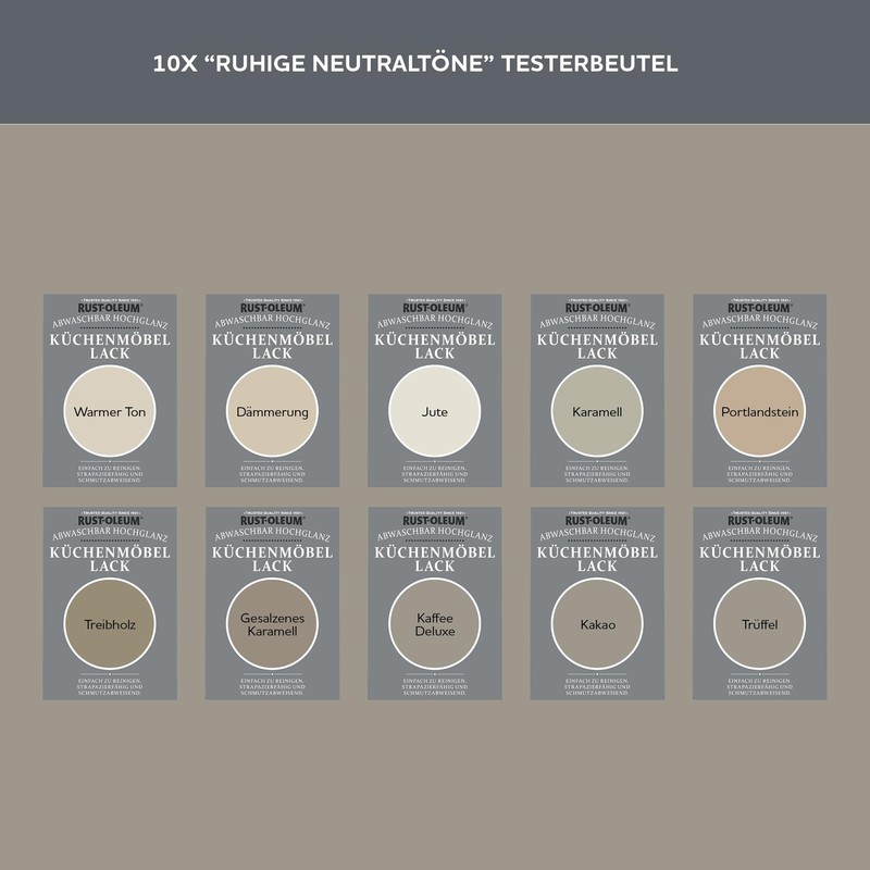 Rust-Oleum Küchenschränke Testerbox - Ruhige Neutraltöne - Hochglanz