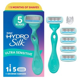 Schick Hydro Silk - Maquinilla de afeitar para mujer con 5 recambios de cuchilla hidratante