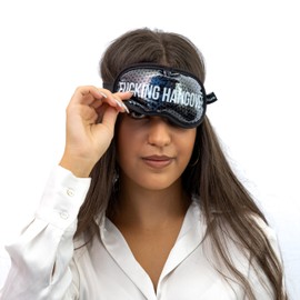 FISURA - F*cking Hangover Cold Gel Eye Mask Black Gel Eye Mask Gel Mask for Swollen Eyes and Dark Circles Reusable Eye Cooling Pads with Gel Beads 18.5cm x 9cm