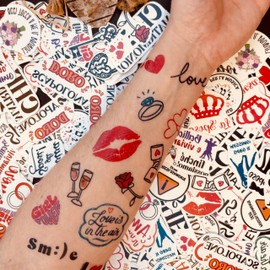 Yatatu - Over 130 Temporary Tattoos for Weddings with Various Designs - Individual Pieces Ready to Use (Italian version)
