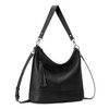 befen Genuine Leather Hobo Crossbody Bag for Women, Large Black