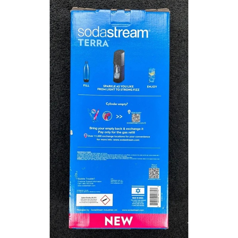SodaStream Terra Sparkling Water Maker Black With 1 Free Bubbly