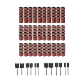 YFFSFDC Sanding Band, Sandpaper Three, 132 Piece Set, 180#, 120#, 80#, For Polishing and Rotary Tools, with Shaft, Electric File, Electric Router, Drill Press, Woodworking, Rotary Tool, Nail Bit, Exfoliating, Metal Polishing, DIY Tool