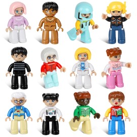 Magnetic Figures for Kids, 12 Pieces Magnetic Play People Magnet Building Toys for Kids Ages 3 4 5 6 7 8+, STEM Learning Toys Magnet Tiles Expansion Accessories Pack, 3 Inches Community Figures Set