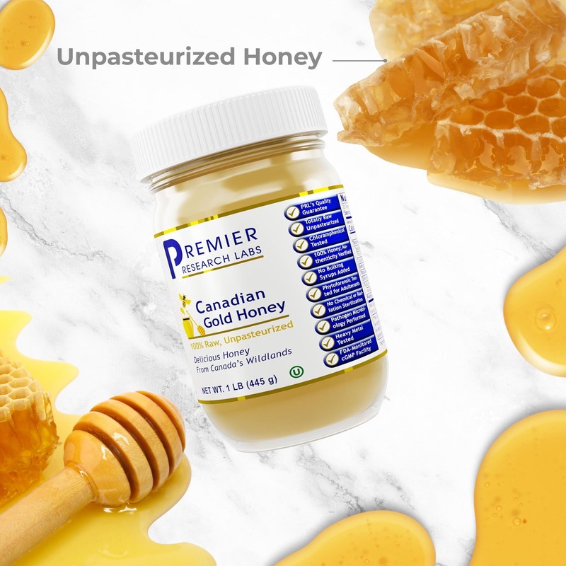Premier Research Labs Canadian Gold Honey - Raw Honey, Pure