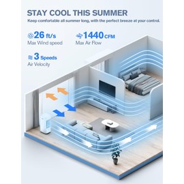 Portable Air Conditioners, 7H Timer for Auto-Off, Swamp Coolers Portable Ac with 70° Oscillation,for Room Bedroom Office, White