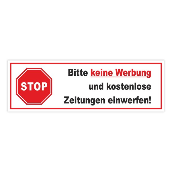 Sticker Stop Bitte keine Werbung und kostenlose Zeitung einwerfen! I
