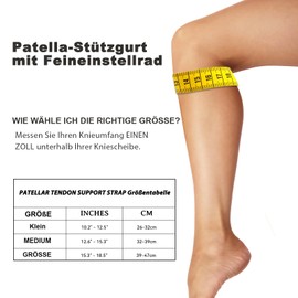 Origintek Patella Tendon Support with Adjustment Wheel - Adjustable Patella Knee Support for Men & Women - For Springer's Knee, Sports, Running, Hiking, Fitness, Basketball, Tennis - Size L