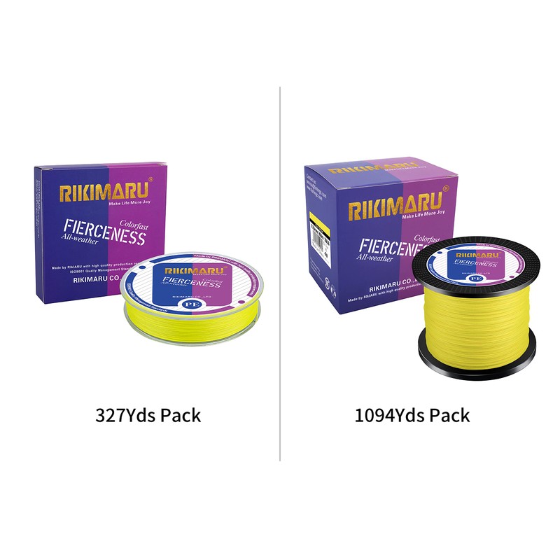 RIKIMARU Braided Fishing Line Abrasion Resistant Superline Zero Stretch&Low Memory