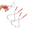 2pcs Dipping Tongs Red Handle Stainless Steel Easy Cleaning Stable