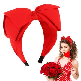 BAHABY Red Big Bow Headbands for Women and Girls Cute Snow White Costume Knotted Headband for Women